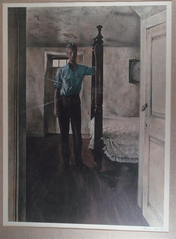 Appraisal: Andrew Wyeth American b ink signed collotype Four Poster x