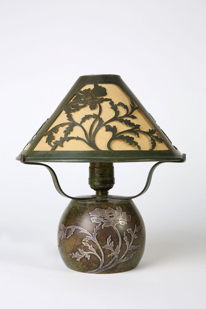 Appraisal: Heintz Poppy Bronze Boudoir Lamp ca Heintz Poppy Bronze Boudoir