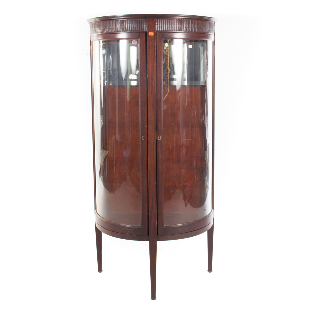 Appraisal: Bow-front mahogany china cabinet