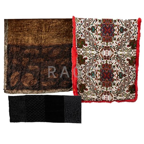 Appraisal: THREE RECENT DESIGNER VELVET SCARVES Condition Report