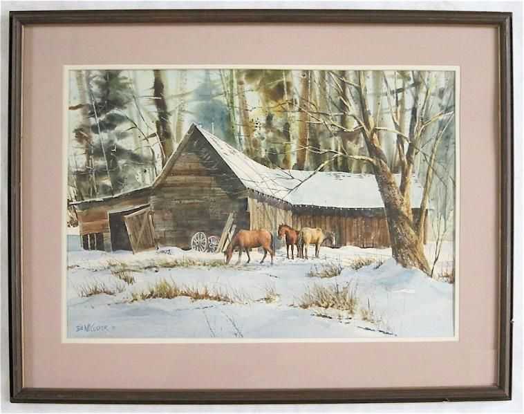 Appraisal: BILL McCUSKER WATERCOLOR ON PAPER Washington born Rusty's Place depicting