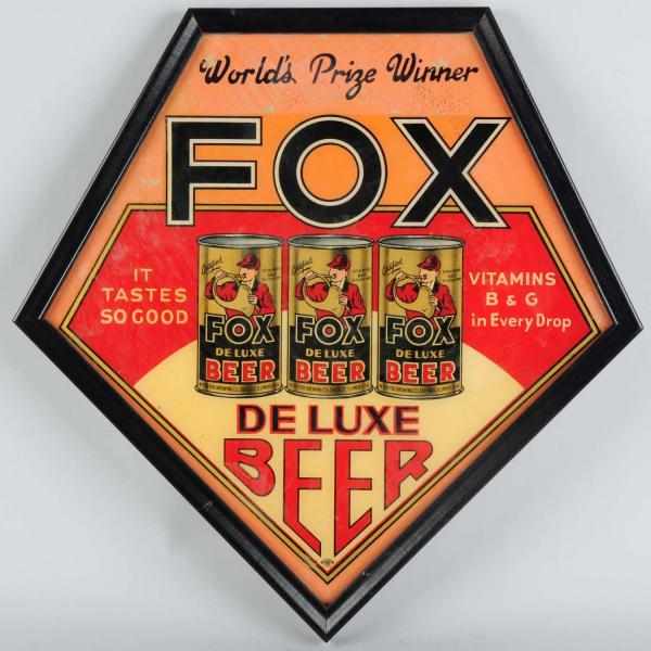 Appraisal: Fox Deluxe Reverse Glass Painted Transfer Sign World's Prize Winner