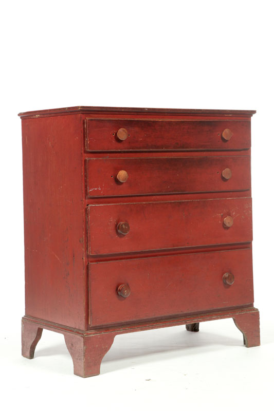 Appraisal: FEDERAL CHEST OF DRAWERS Attributed to Portage County Ohio maple