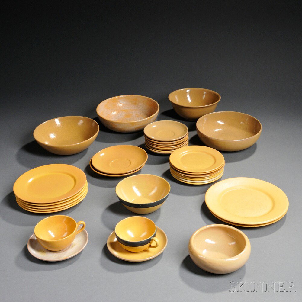 Appraisal: Thirty-three Pieces of Saturday Evening Girls Paul Revere Pottery Dinnerware