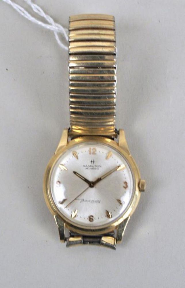 Appraisal: Hamilton Masterpiece K Gold Men's Wristwatch second hand moving but