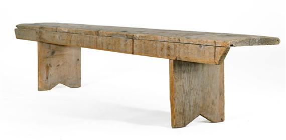 Appraisal: LONG BENCH rustic th cent Softwood x x cm