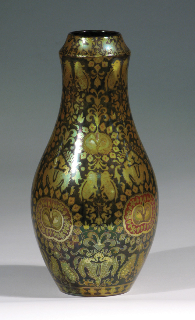 Appraisal: ZSOLNAY PECS ART POTTERY VASE Eosin glaze shape the Zsolnay