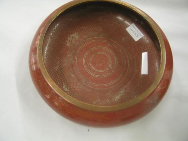 Appraisal: Chinese Cloisonne Bowl fishscale decor red