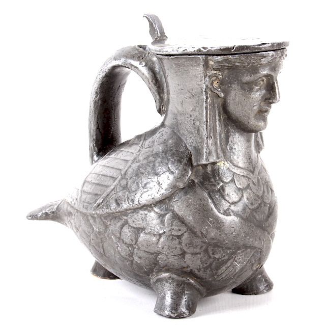 Appraisal: Antique Figural Pewter Tankard For your consideration is this antique