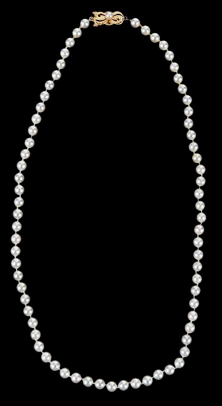 Appraisal: Mikimoto kt Pearl Necklace knotted pearls range from approx to