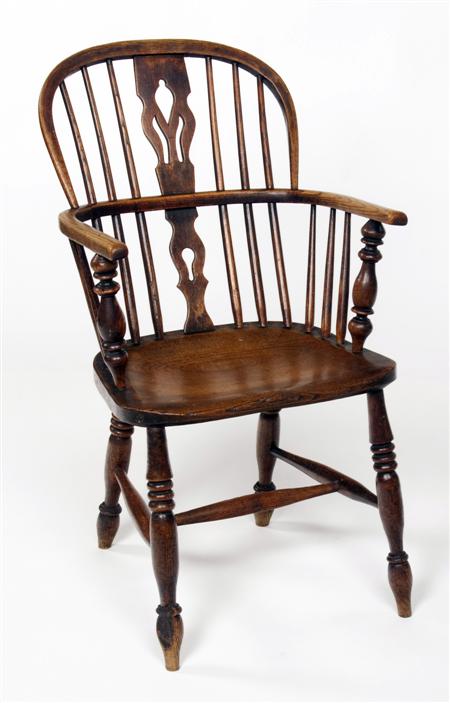 Appraisal: A late th century ash and elm low back Windsor