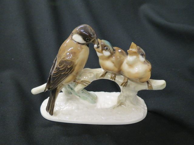 Appraisal: Hutschenreuther Porcelain Figurine of Birds trio of birds at feeding