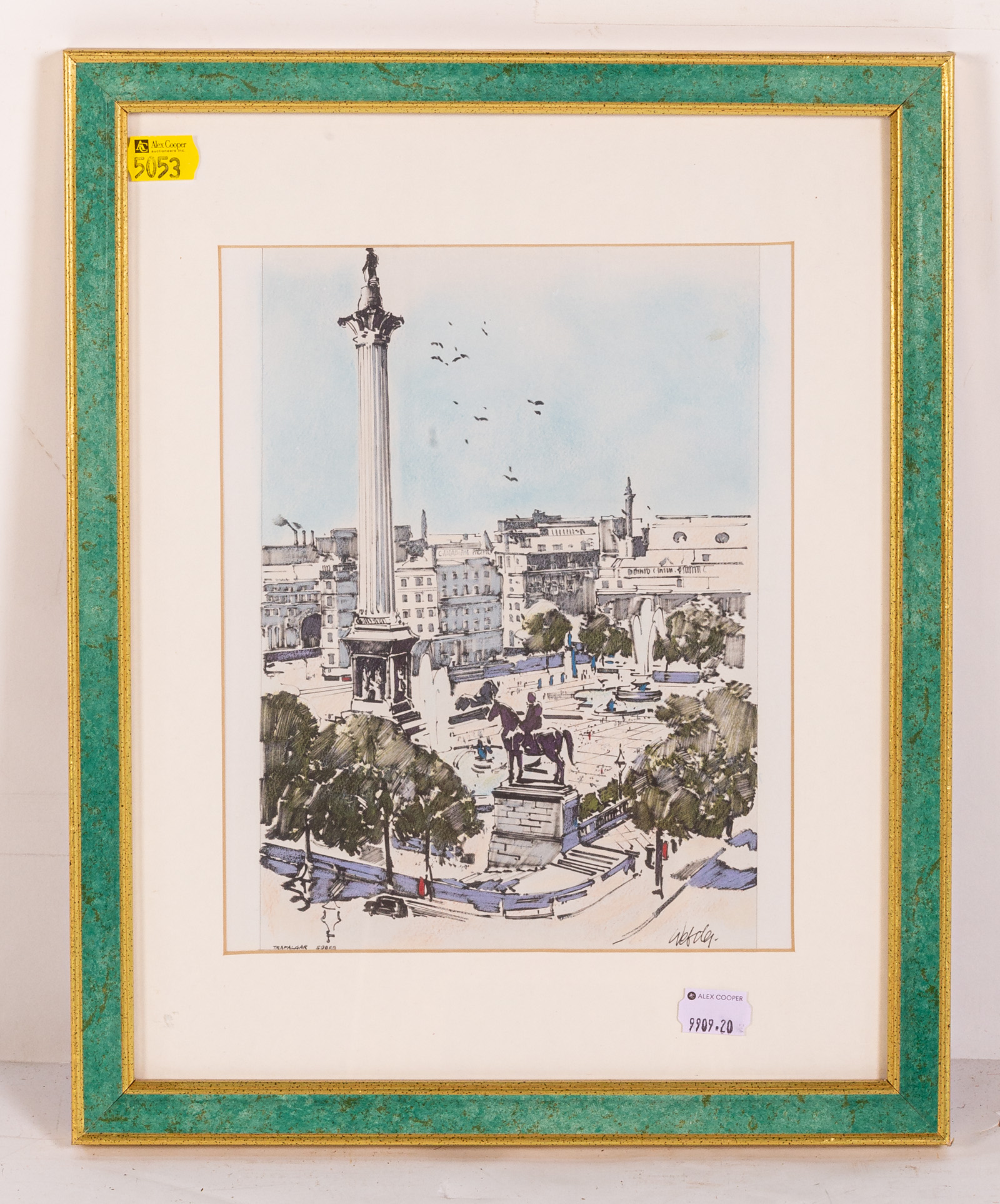 Appraisal: TH CENTURY TRAFALGAR SQUARE WATERCOLOR Signed illegibly lr titled ll