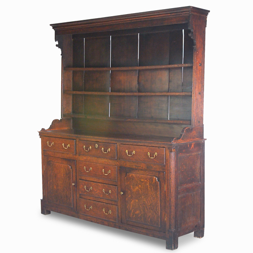 Appraisal: Welsh dresser of oak the base with six drawers and