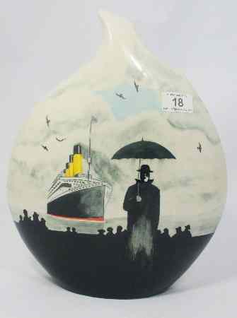 Appraisal: Large Display Vase by Tony Cartlidge The Rainman and Titanic