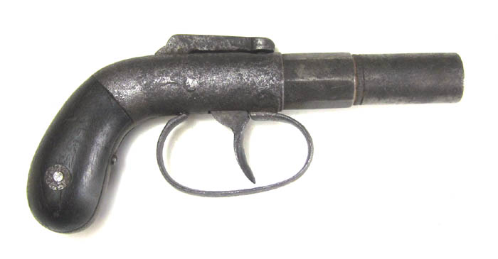 Appraisal: BAR HAMMER SINGLE SHOT DOUBLE ACTION PERCUSSION PISTOL approximately caliber