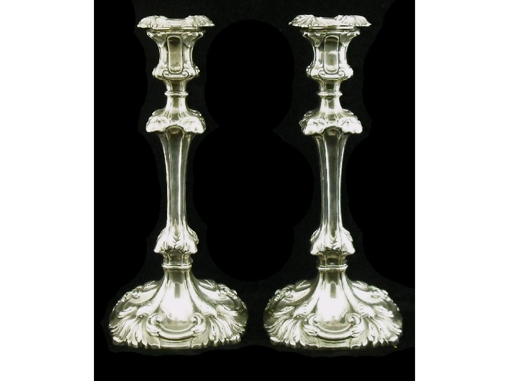 Appraisal: Impressive early Victorian pair of candlesticks in the rococo manner