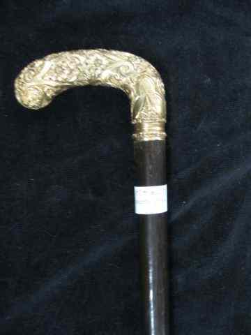 Appraisal: Victorian Gold-Filled Handled Cane '' long