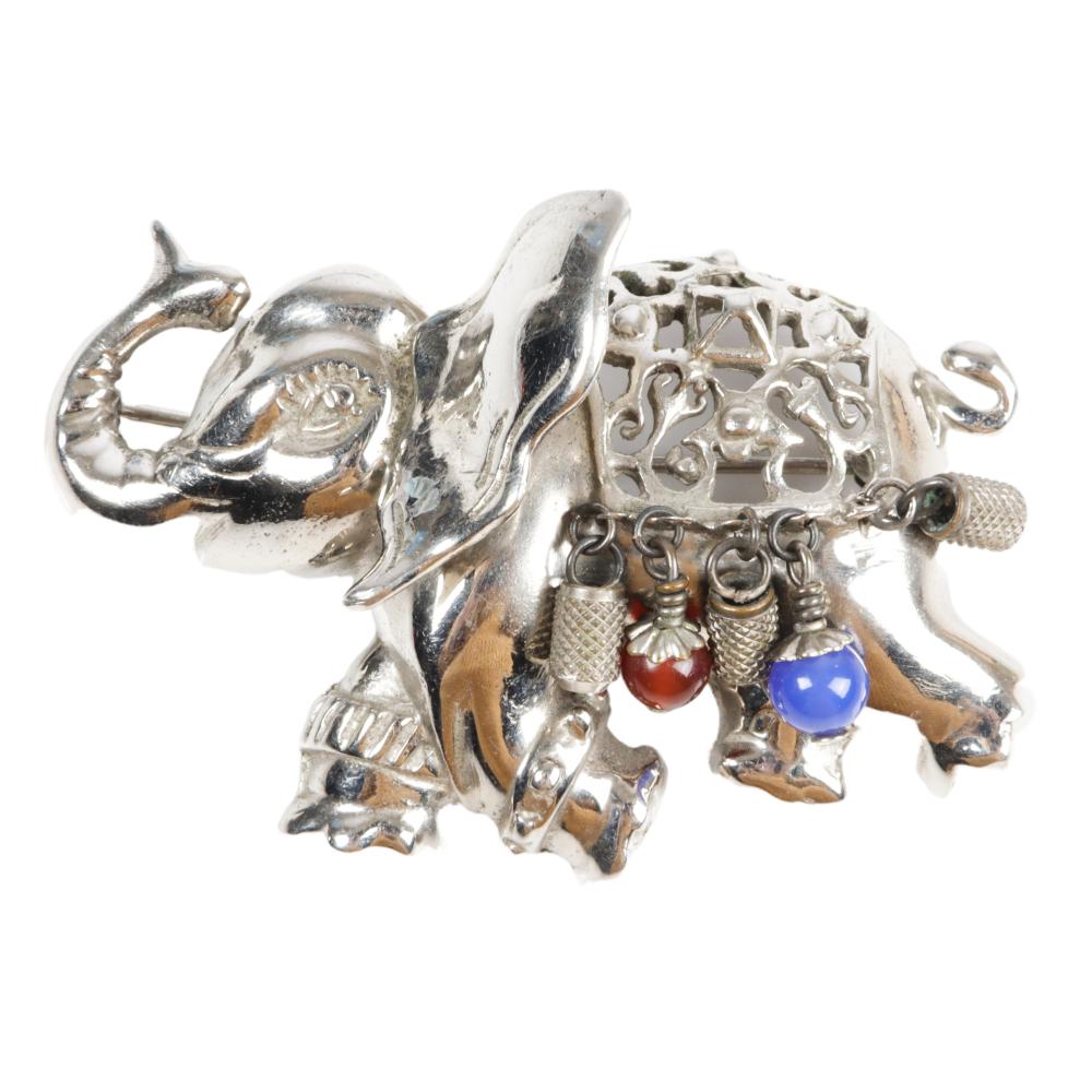 Appraisal: NATACHA BROOKS STERLING FIGURAL ELEPHANT PIN BROOCH H X WNatacha