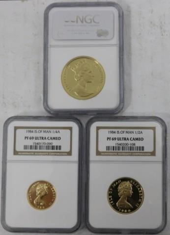 Appraisal: ISLE OF MAN GOLD COINS TO INCLUDE A OZ SLABBED