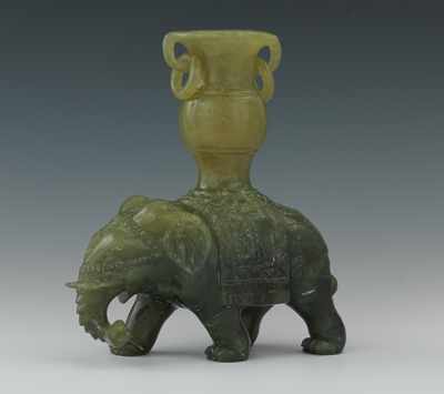 Appraisal: A Carved Jade Elephant Apprx - H x L x