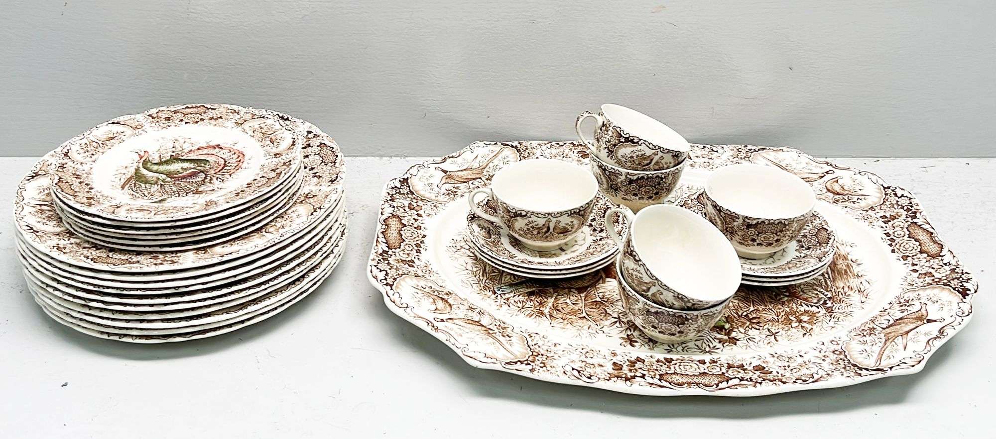 Appraisal: pieces of Johnson Brothers Turkey Pattern ChinaPlatter is by Condition