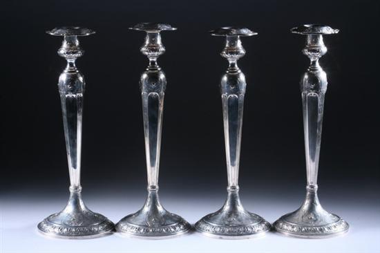 Appraisal: SET OF FOUR REDLICH CO STERLING SILVER CANDLESTICKS Early th