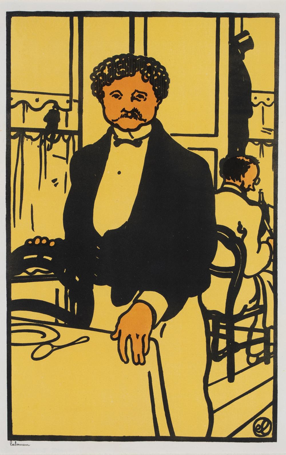 Appraisal: JEAN-EMILE LABOUREUR - ERNEST GARCON DE RESTAURANT color woodcut and