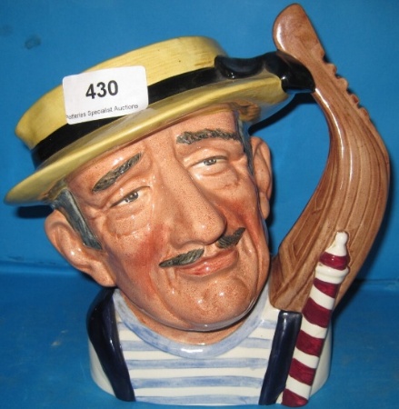 Appraisal: Royal Doulton Large Character Jug Gondolier D crack to base