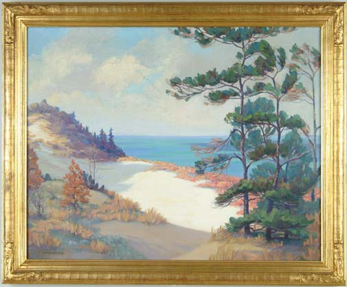 Appraisal: JACOB HOWARD EUTSON American - CLEARING UP INDIANA DUNES Oil