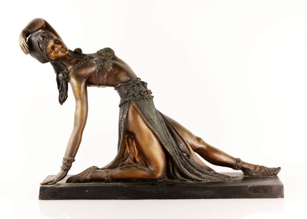 Appraisal: - Arabian Exotic Dancer Bronzed Metal Statue of Arabian exotic