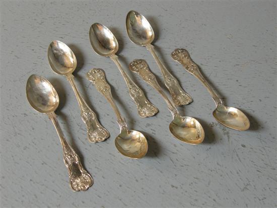 Appraisal: Seven Scottish Victorian silver Queens pattern tea spoons Glasgow ozs