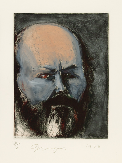 Appraisal: JIM DINE Self-Portrait with Oil Paint Lithograph etching soft-ground etching