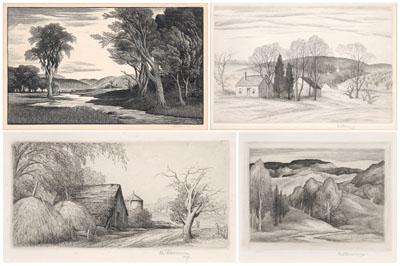 Appraisal: Four Thomas W Nason engravings Thomas Willoughby Nason American born