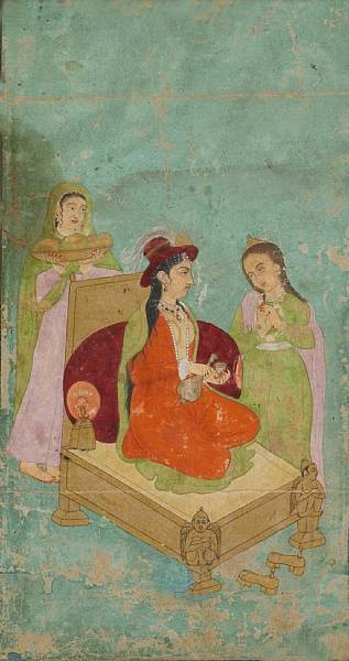 Appraisal: A Mughal miniature painting th th Century Delicately executed in