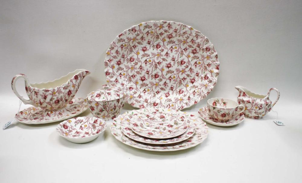 Appraisal: COPELAND SPODE ROSEBUD CHINTZ DINNERWARE SET pieces comprised of dinner