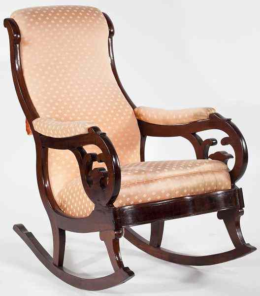 Appraisal: att Thomas Day Rocking Chairmid th century Milton NC mahogany