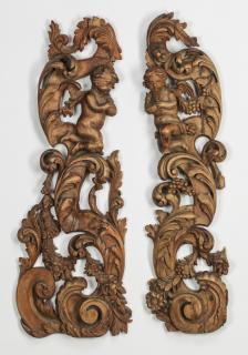 Appraisal: th c Italian wood carvings of putti Pair of Italian