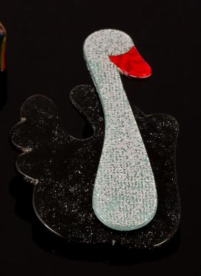 Appraisal: Lea Stein a swan brooch of stylised design in black