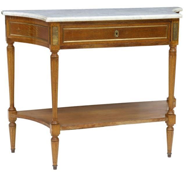 Appraisal: French Louis XVI style mahogany console table th c shaped