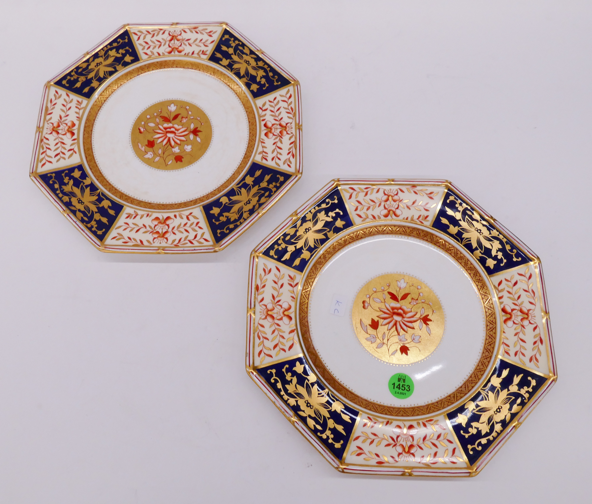 Appraisal: Pair Antique Wedgwood Gilt Octagonal Plates- ''