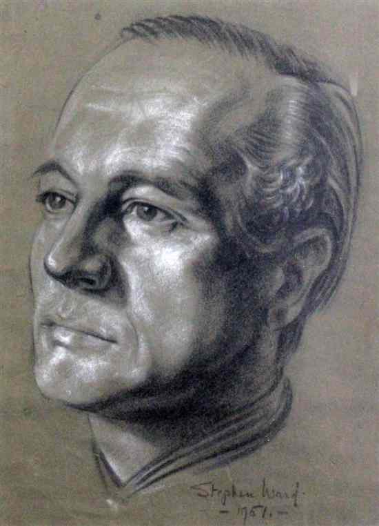 Appraisal: Stephen Ward - chalk and drawing Portrait of D'Oyly John