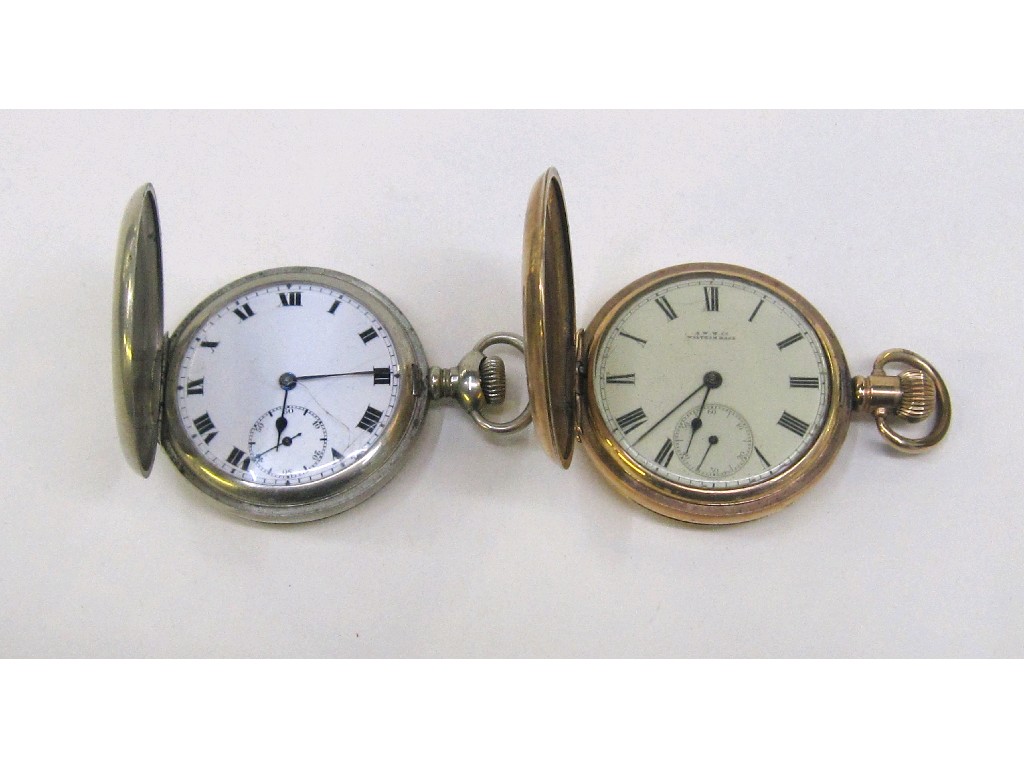 Appraisal: Lot comprising rolled gold pocket watch and a metal cased