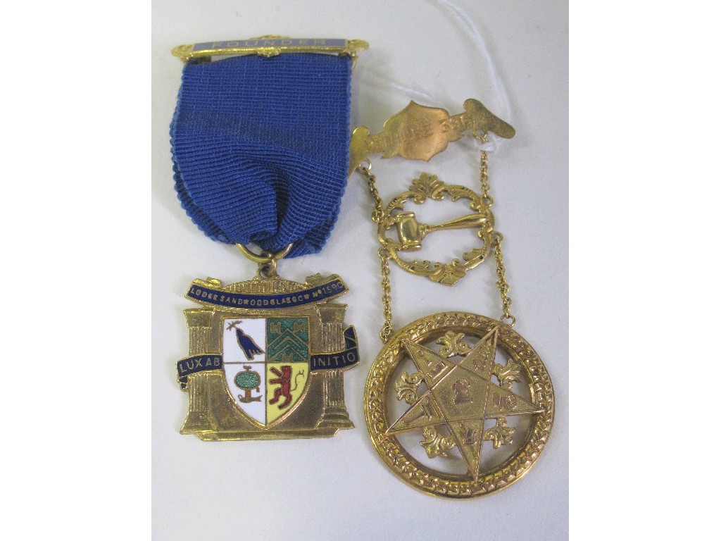 Appraisal: Lot comprising ct gold Eastern Star medal and a gold