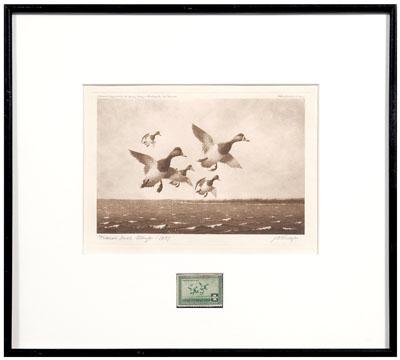 Appraisal: Knap Federal duck stamp print Greater Scaups with accompanying stamp