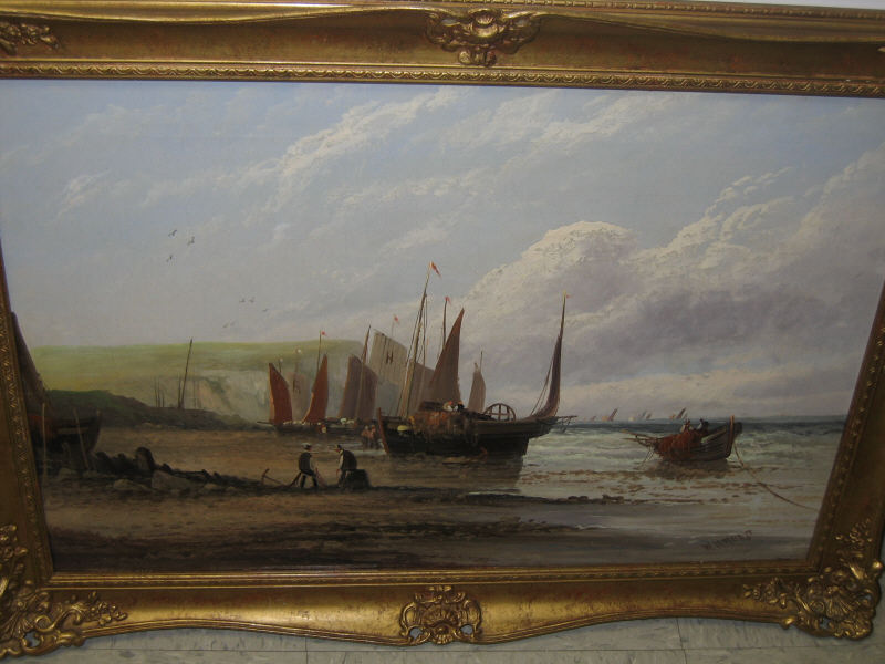 Appraisal: WILLIAM ROGERS ENGLISH TH CENTURY Fishing vessels on the coast