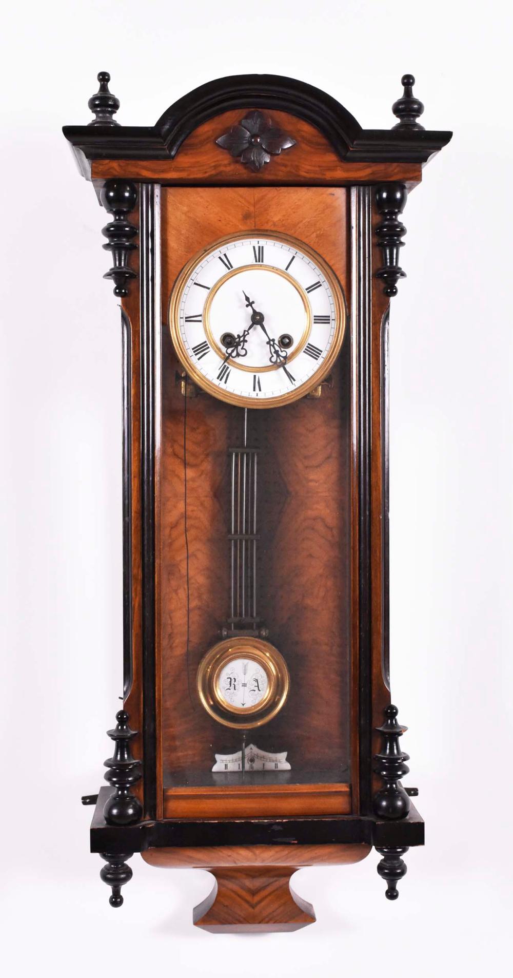 Appraisal: ENGLISH VARIOUS WOOD INLAID WALL CLOCK th Century In a