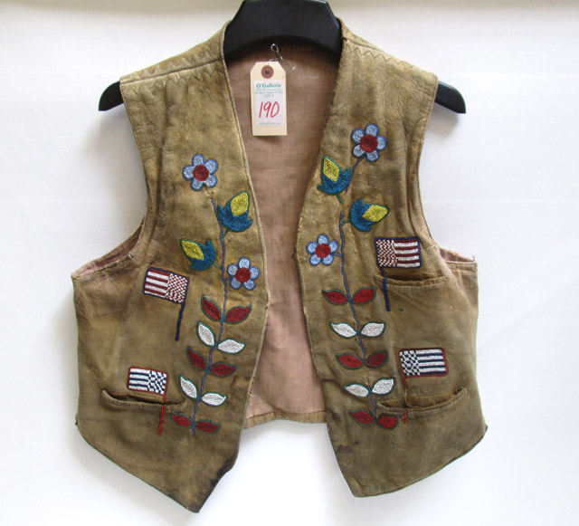 Appraisal: NATIVE AMERICAN BEADED BUCKSKIN VEST the Indigenous peoples of the