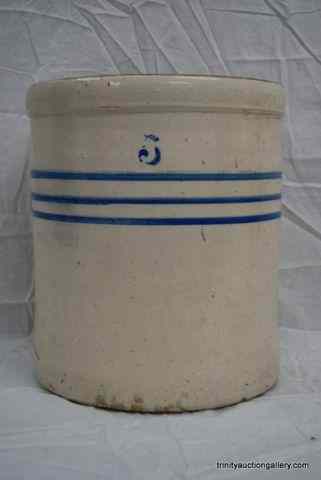 Appraisal: Antique Gallon Crock Pottery Pickle BarrelFrom the estate is a