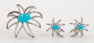 Appraisal: A Sterling Silver and Turquoise Fireworks Demi Parure Tiffany Co